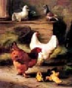 unknow artist Hens and Chicken oil painting